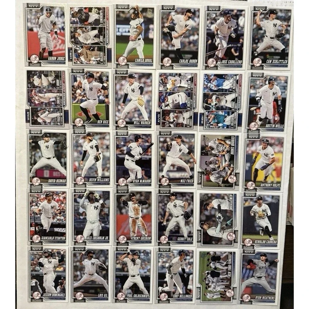 2026 Topps Series 1 & 2 Yankees Team Set COMPLETE 30 Card Lot Judge Schlittler